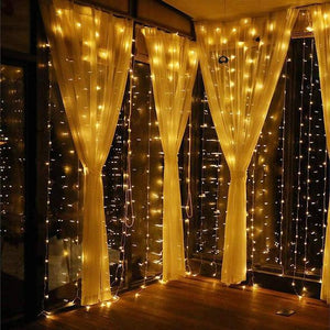 Clearance Price-21.89-Curtain Lights-9.8 x 9.8 ft Curtain of String Lights with Remote