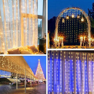 Clearance Price-21.89-Curtain Lights-9.8 x 9.8 ft Curtain of String Lights with Remote