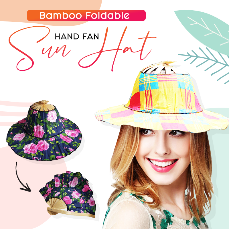 🔥The latest hat of 2021🔥Bamboo Foldable Hand Fan Sun Hat