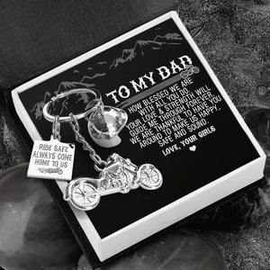 Classic Bike Keychain - To My Dad - Ride Safe Always Come Home To Us - Love, Your Girls - Gkt18006