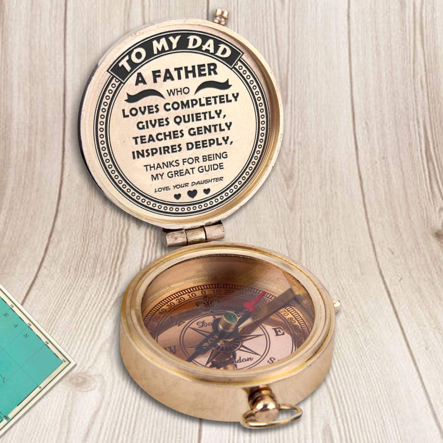 Engraved Compass - Family - From Daughter - To My Dad - Thanks For Being My Great Guide - Gpb18025