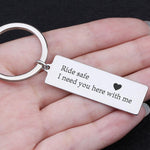 Load image into Gallery viewer, Engraved Keychain - Ride Safe I Need You Here With Me - Gkc14082
