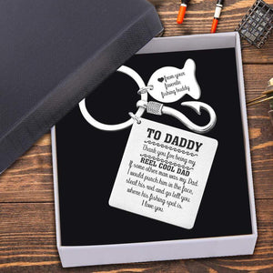 Fishing Hook Square Keychain - Fishing - To Daddy - Thank You For Being My Reel Cool Dad - Gkeg18001