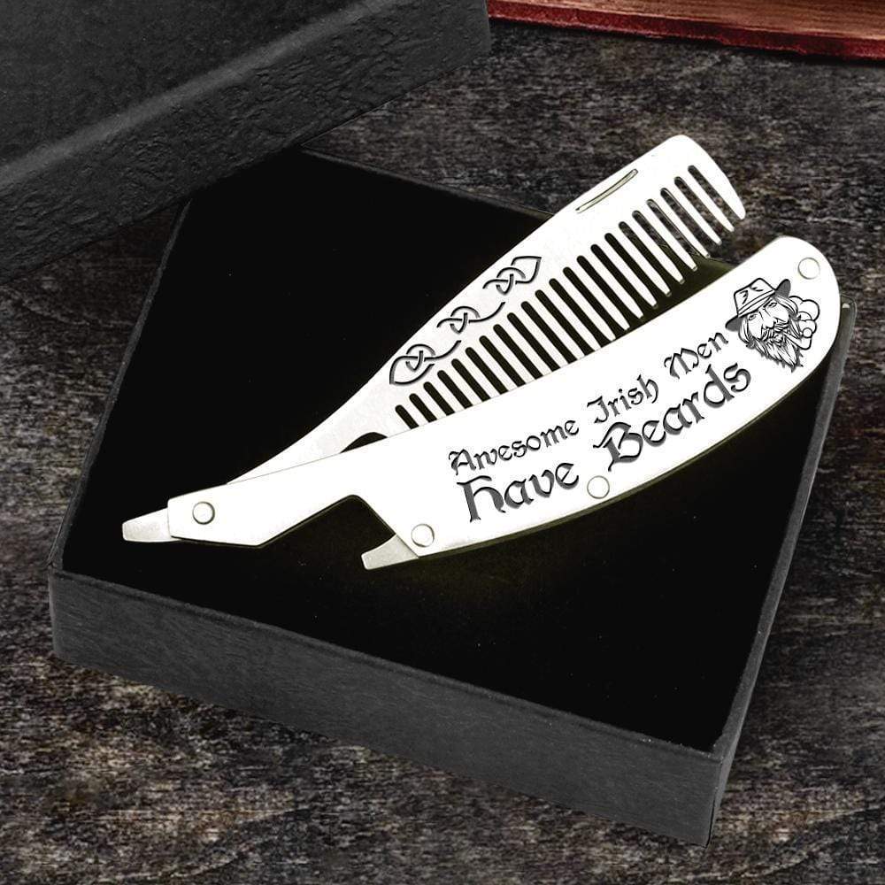 Folding Comb - Awesome Irish Men Have Beards - Gec26015