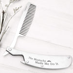 Load image into Gallery viewer, Folding Comb - Gift For Gentleman - The Mustache Made Me Do It - Gec26017
