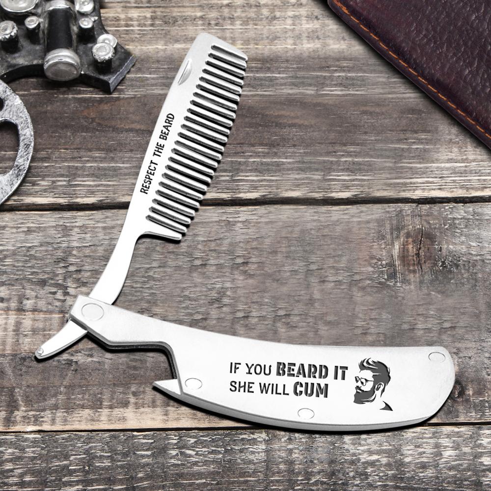 Folding Comb - If You Beard It She Will Cum - Gec34001