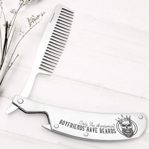 Folding Comb - My Boyfriend - Only The Awesomest Boyfriends Have Beards - Gec12006