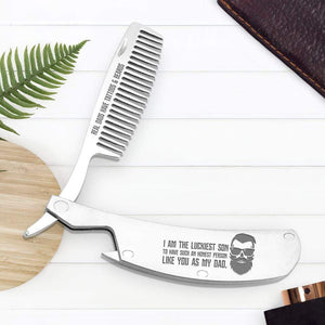 Folding Comb - To My Dad -  I Am The Luckiest Son - Gec18021