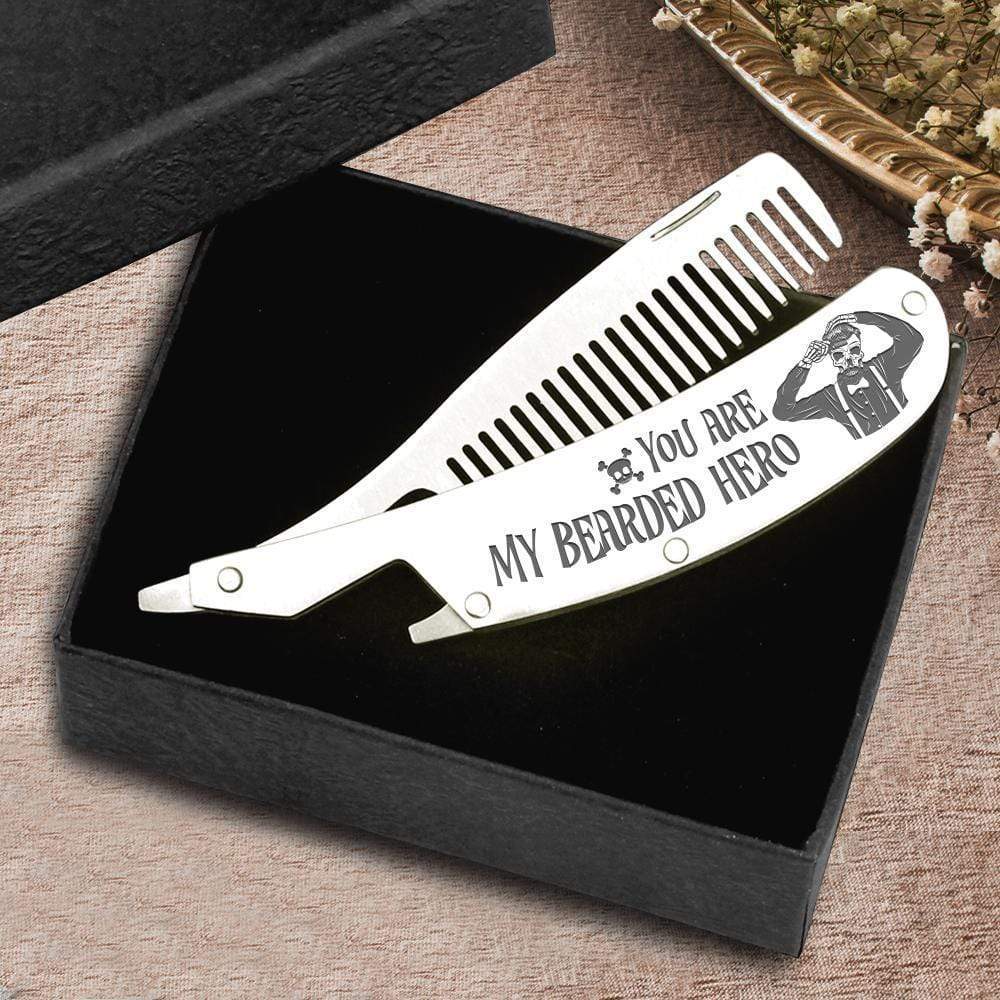 Folding Comb - To My Man - You're My Bearded Hero - Gec26022