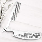 Load image into Gallery viewer, Folding Comb - To My Man - You&#39;re My Bearded Hero - Gec26022
