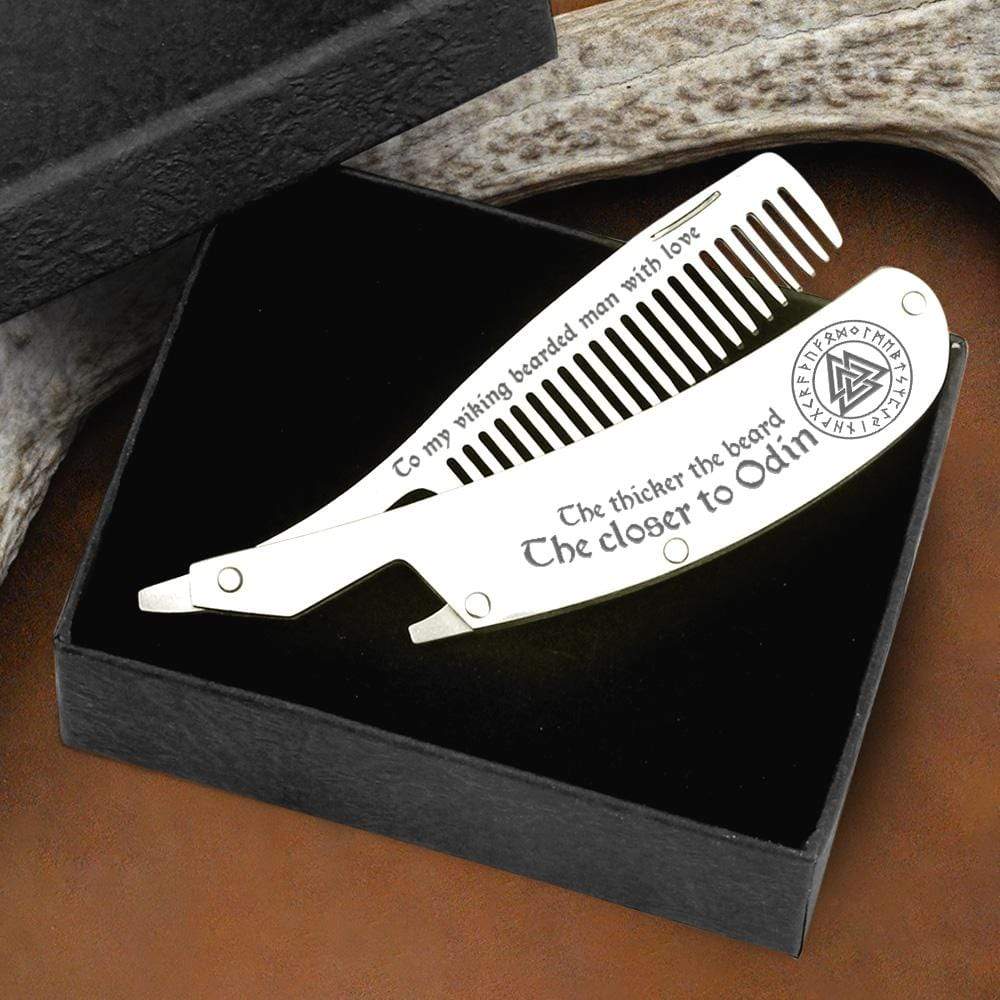 Folding Comb - To My Viking Bearded Man - The Thicker The Beard, The Closer To Odin - Gec26012