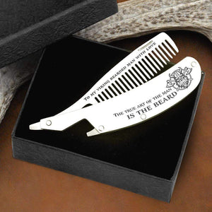 Folding Comb - To My Viking Bearded Man - The True Art Of The Man Is The Beard - Gec26011