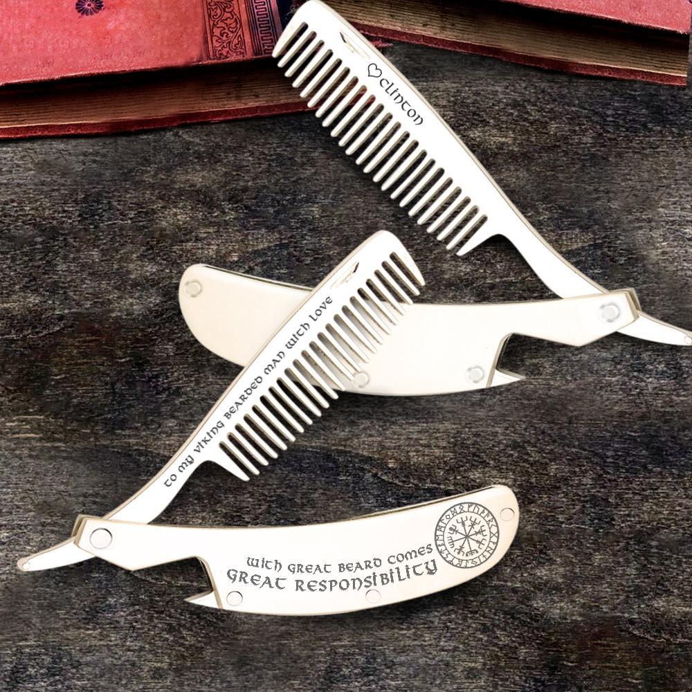 Folding Comb - To My Viking Bearded Man With Love - Gec26005