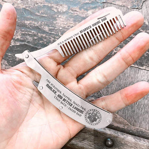 Folding Comb - Viking - To Bearded Viking Dad - Better Looking Than Bald-faced Dad - Gec18024