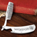 Load image into Gallery viewer, Folding Comb - Viking - To Bearded Viking Dad - Better Looking Than Bald-faced Dad - Gec18024
