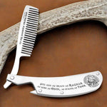 Load image into Gallery viewer, Folding Comb - Viking - To My Favorite Viking Dad - You Are As Brave As Ragnar, As Wise As Odin, As Strong As Thor - Gec18025
