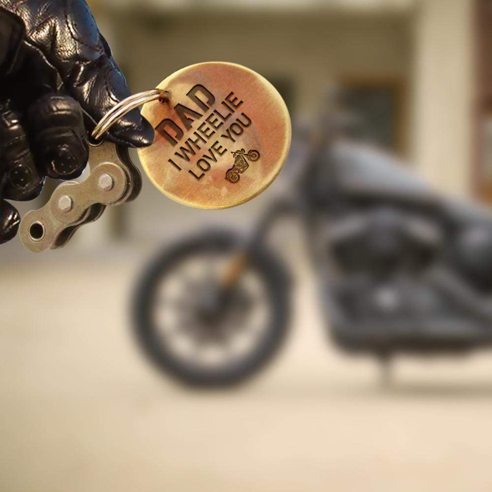 Motocross Keychain - To My Awesome Biker Dad - I Wheelie Love You - Gkbf18001