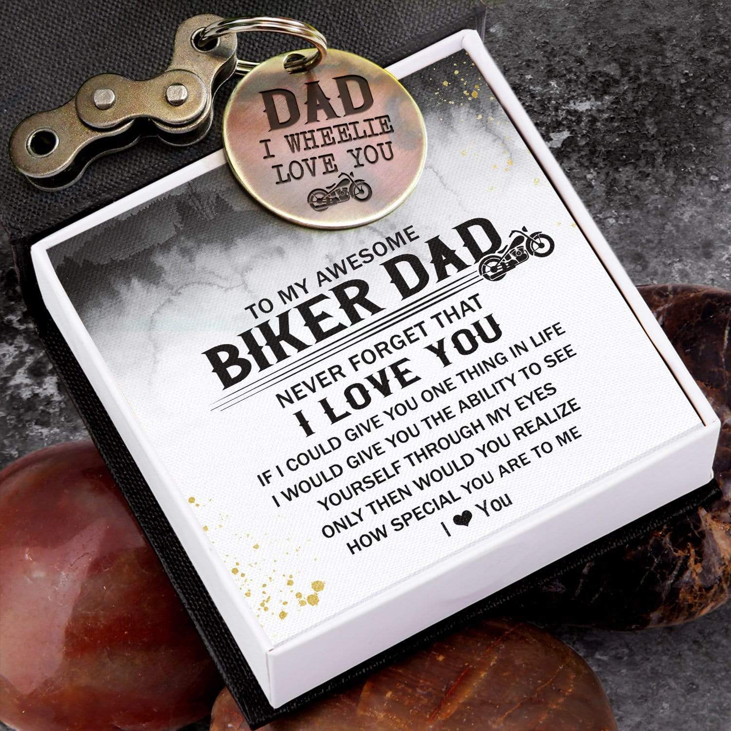 Motocross Keychain - To My Biker Dad - I Love You - Gkbf18002