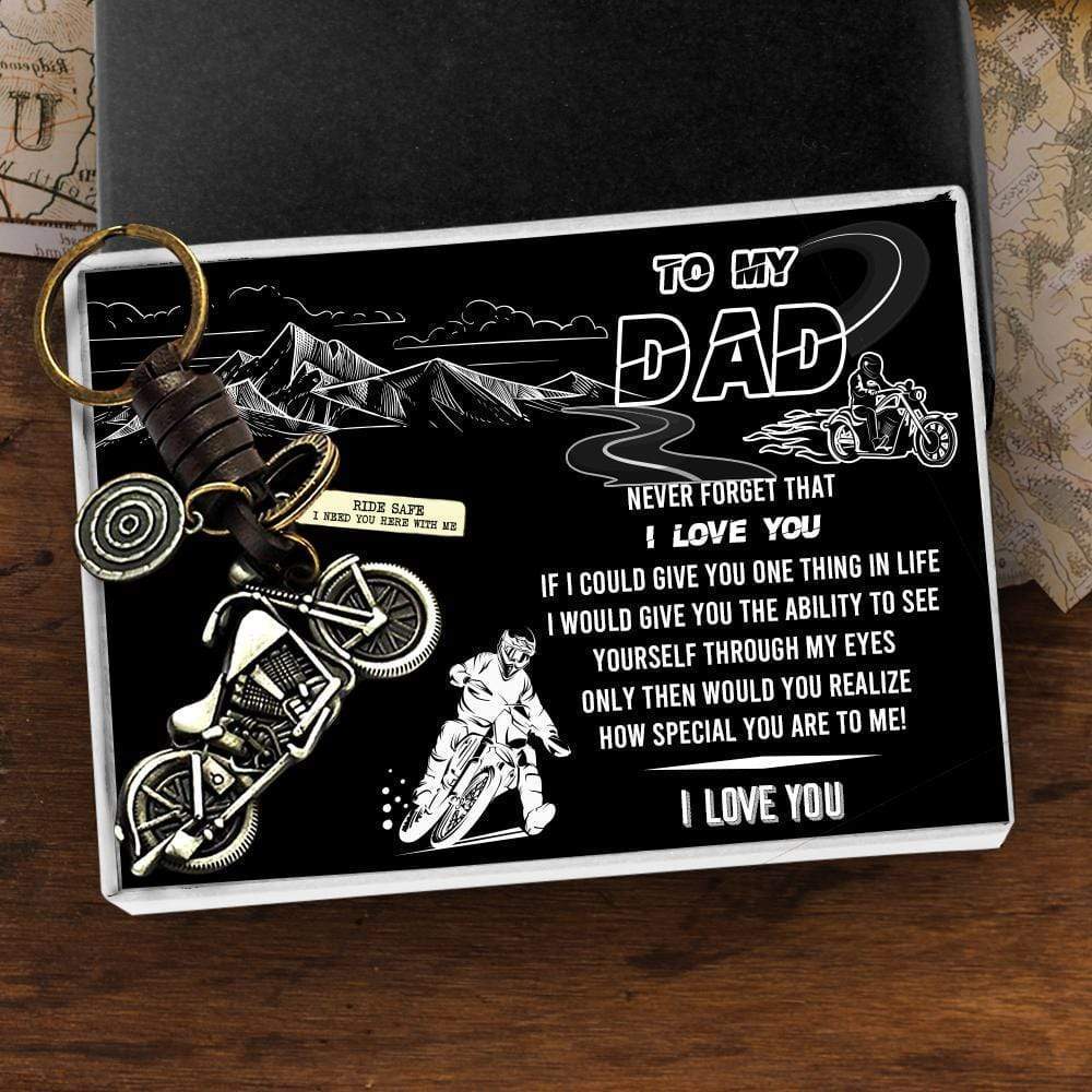 Motorcycle Keychain - To My Dad - Never Forget That I Love You - Gkx18001