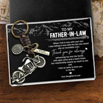 Load image into Gallery viewer, Motorcycle Keychain - To My Father-In-Law - Ride Safe I Need You Here With Me - Gkx18002
